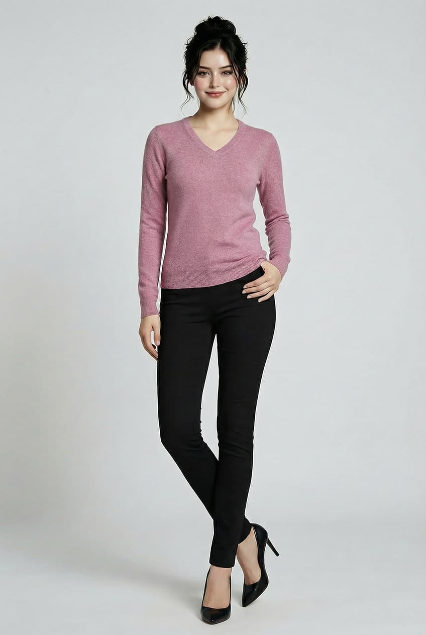 classic cashmere v neck sweater