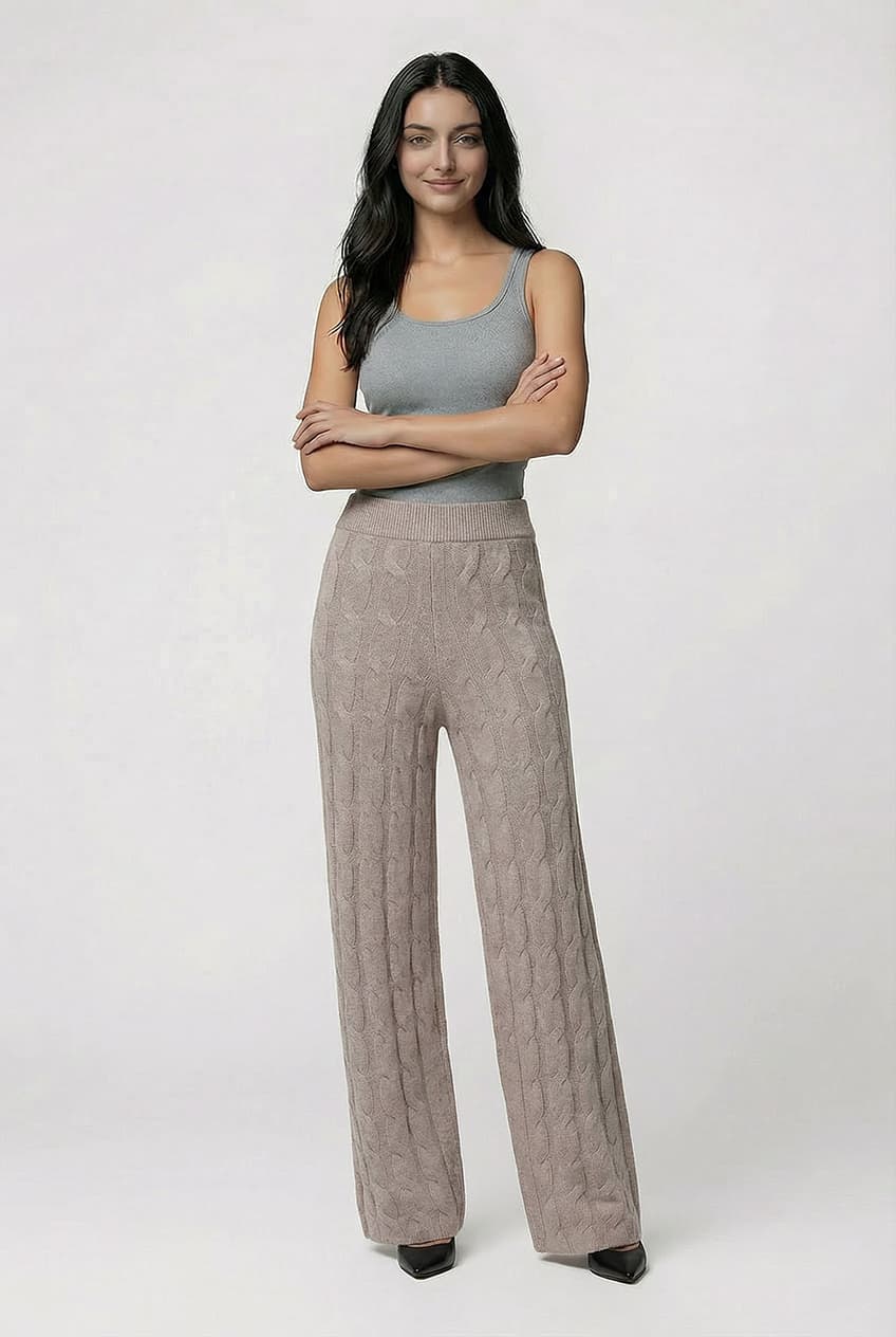 best women’s cashmere cable knitted pants
