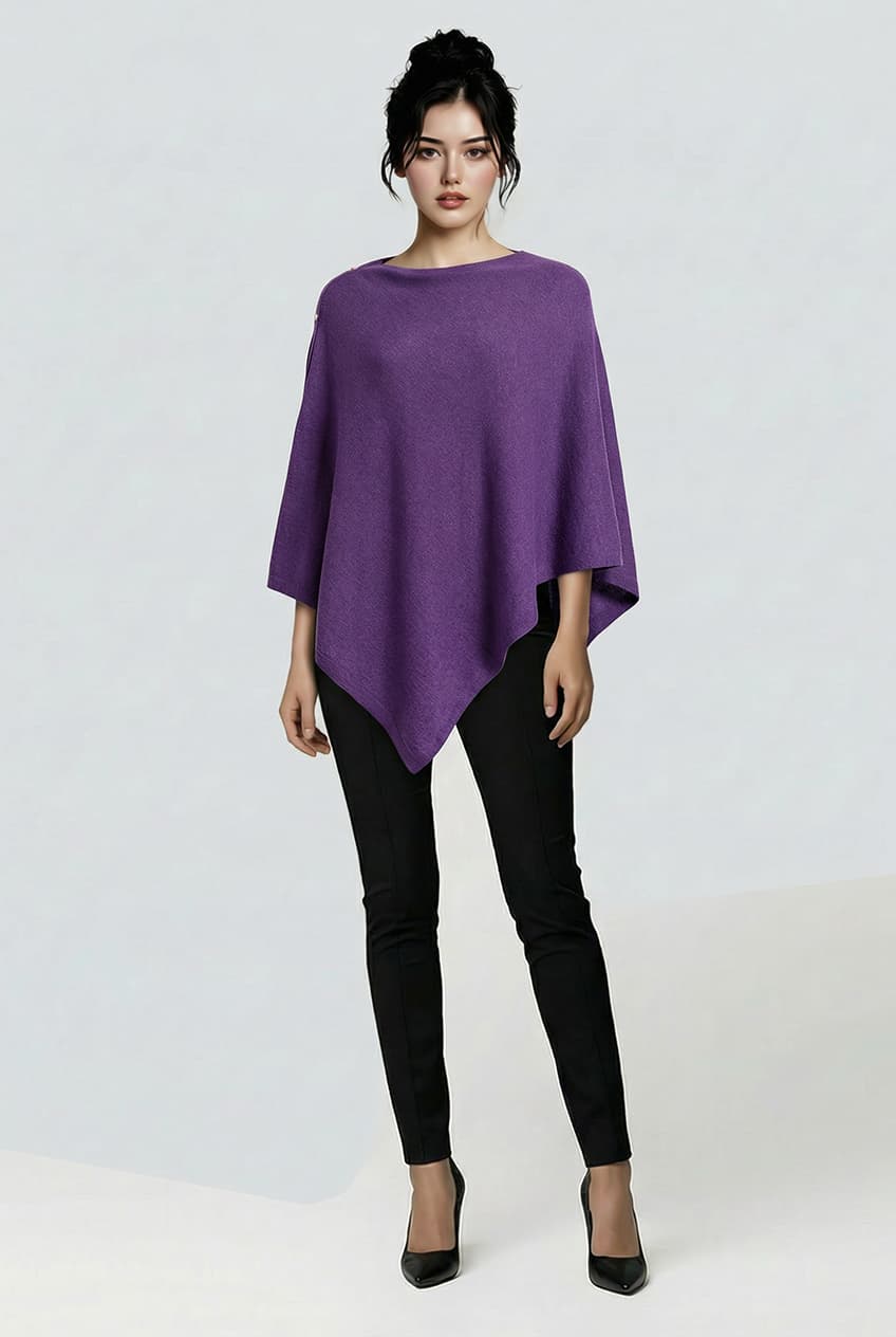 classic cashmere poncho for women