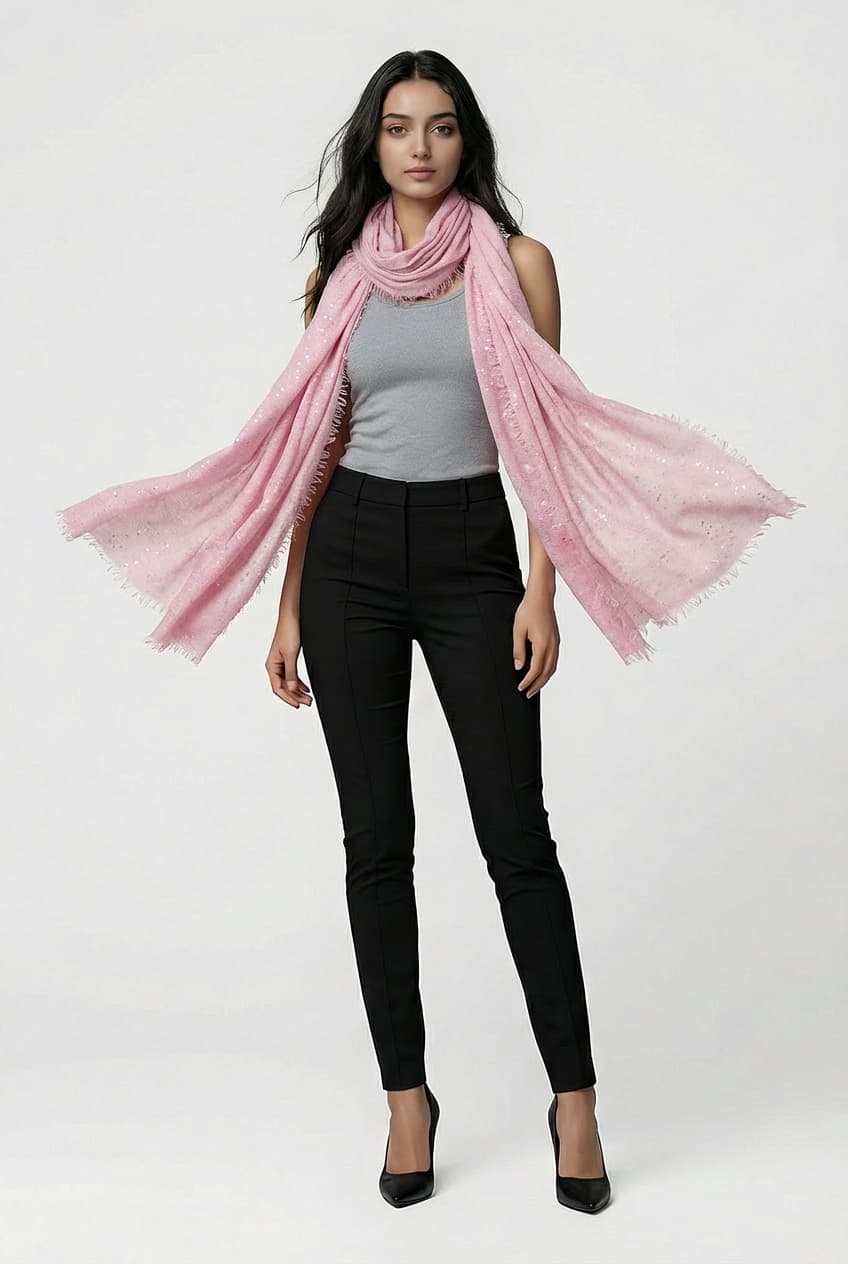 sequins cashmere scarf for women